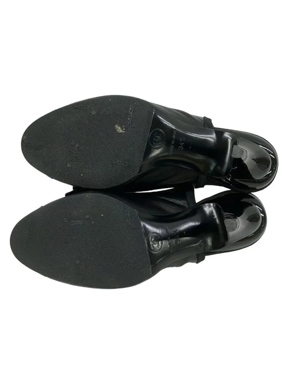 Chanel Sandals Black Ribbon CC Logo Lambskin
